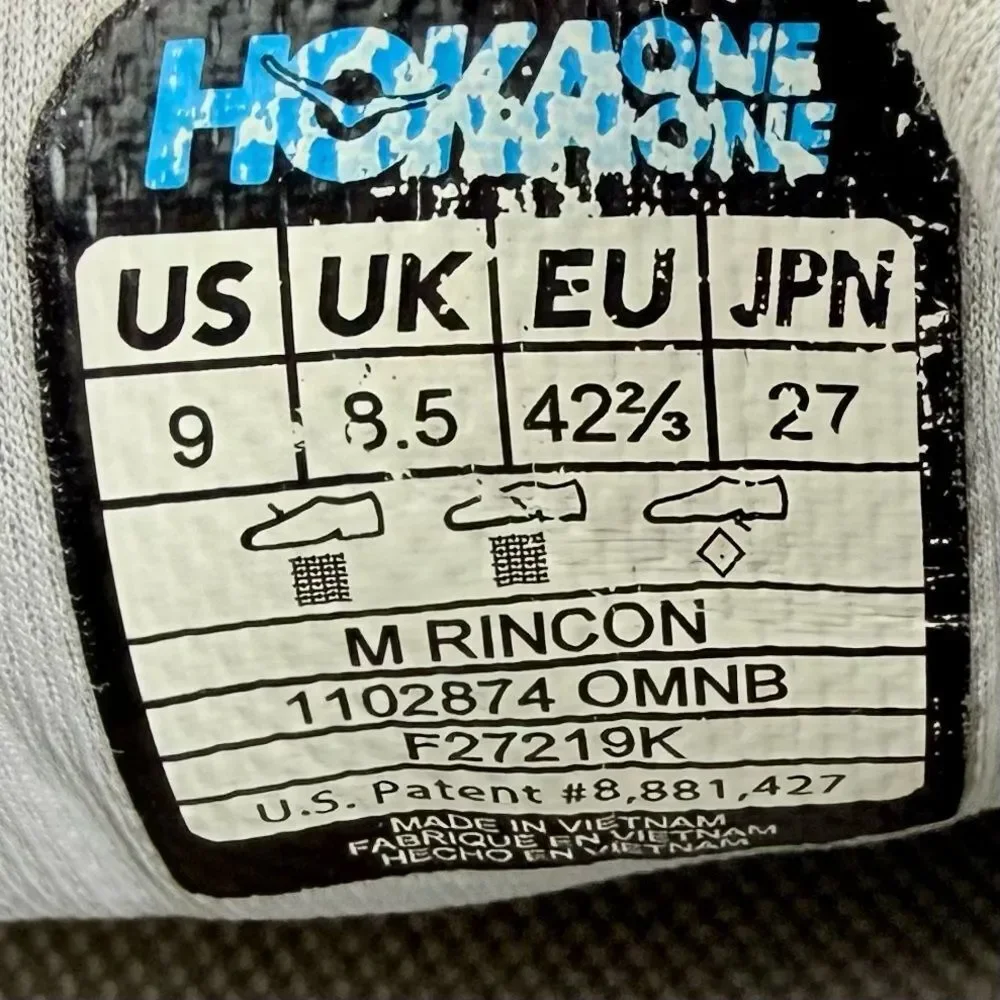 Hoka One One RICON Running Athletic Sneaker in Oyster Mushroom Nebulas Blue